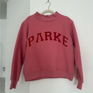 PARKE Women's Red and Pink mockneck